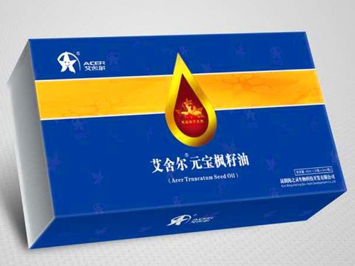 融汇草木精华，焕发青春魅力！昆明海之灵艾舍尔元宝枫籽油包装盒定制